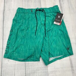 NWT Spyder Swim Shorts‎ XL Bathing Suit Green 9" Mens